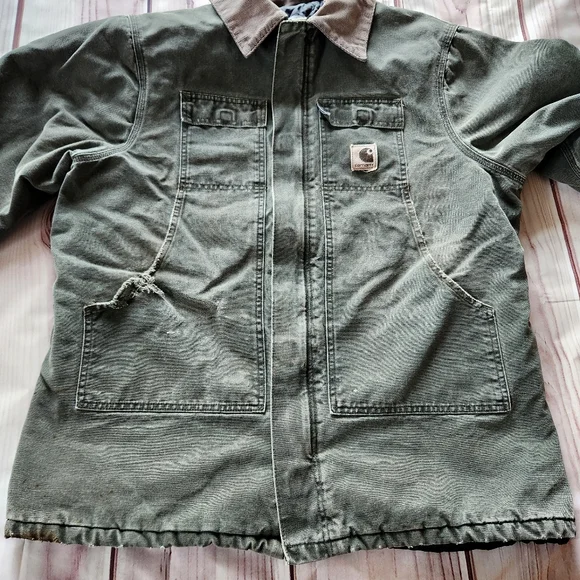 Carhartt Vintage Chore Coat C26 MOS Moss Green | Men's Size XLT - Picture 2 of 13